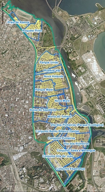 Mapa das Favelas da Maré.